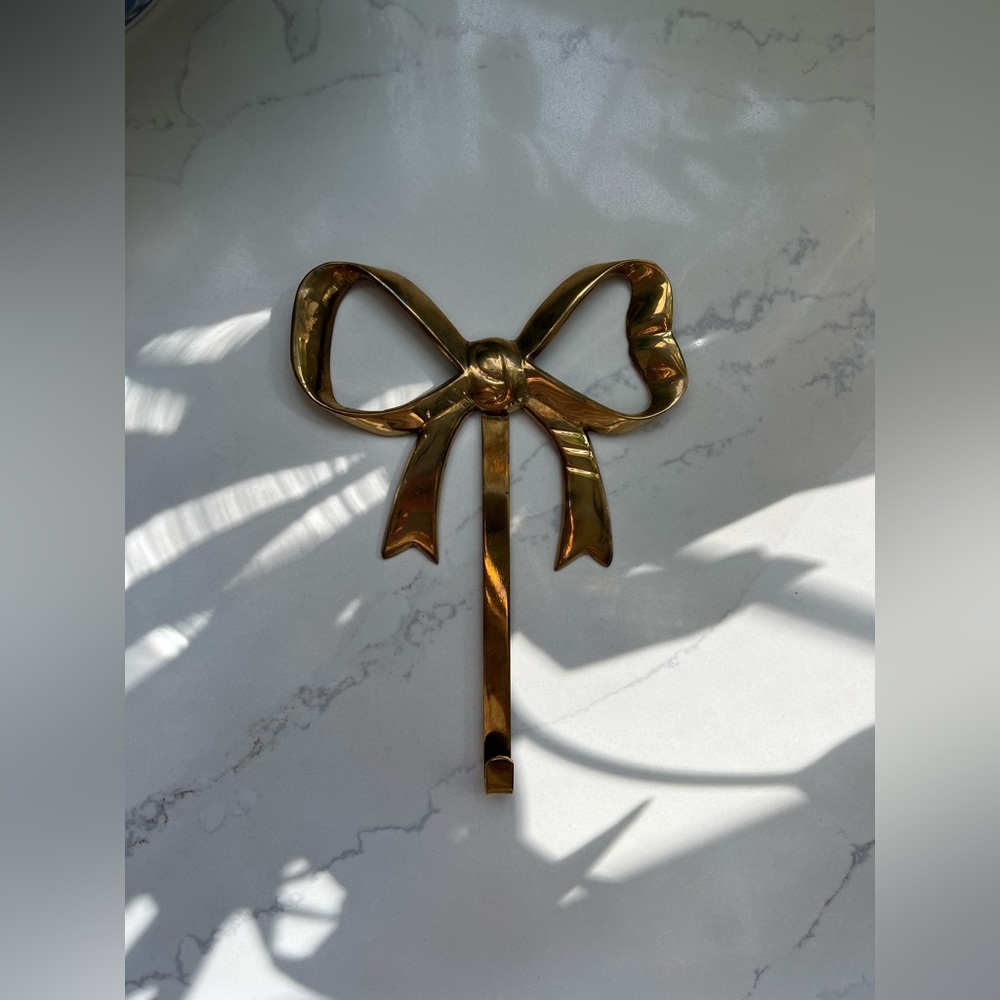 Vintage Brass Bow Wall Hook
